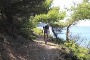 Mountainbiken op Premantura, Istrië